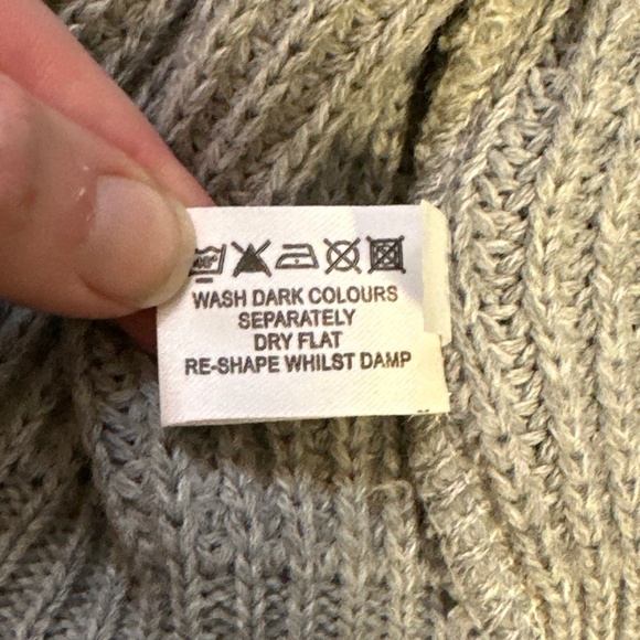 Missguided Grey Sweater Dress S/M Cottagecore Off-Shoulder Knitted 90s Gray Cozy - Picture 9 of 10